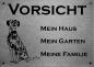 Preview: Edelstahl Warnschild Dalamtiner  VORSICHT Mein Haus mein Garten meine Familie